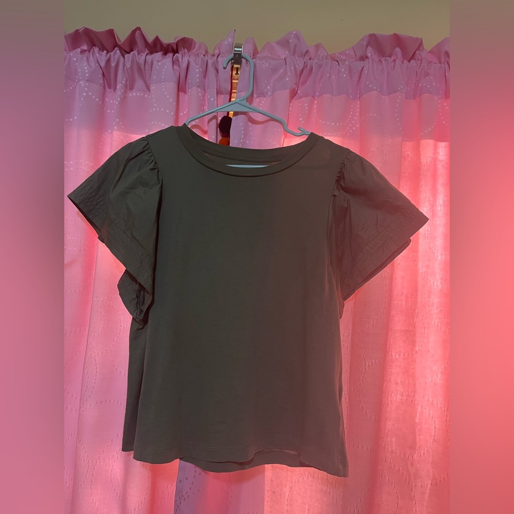 Old Navy, short sleeve blouse, M, light green